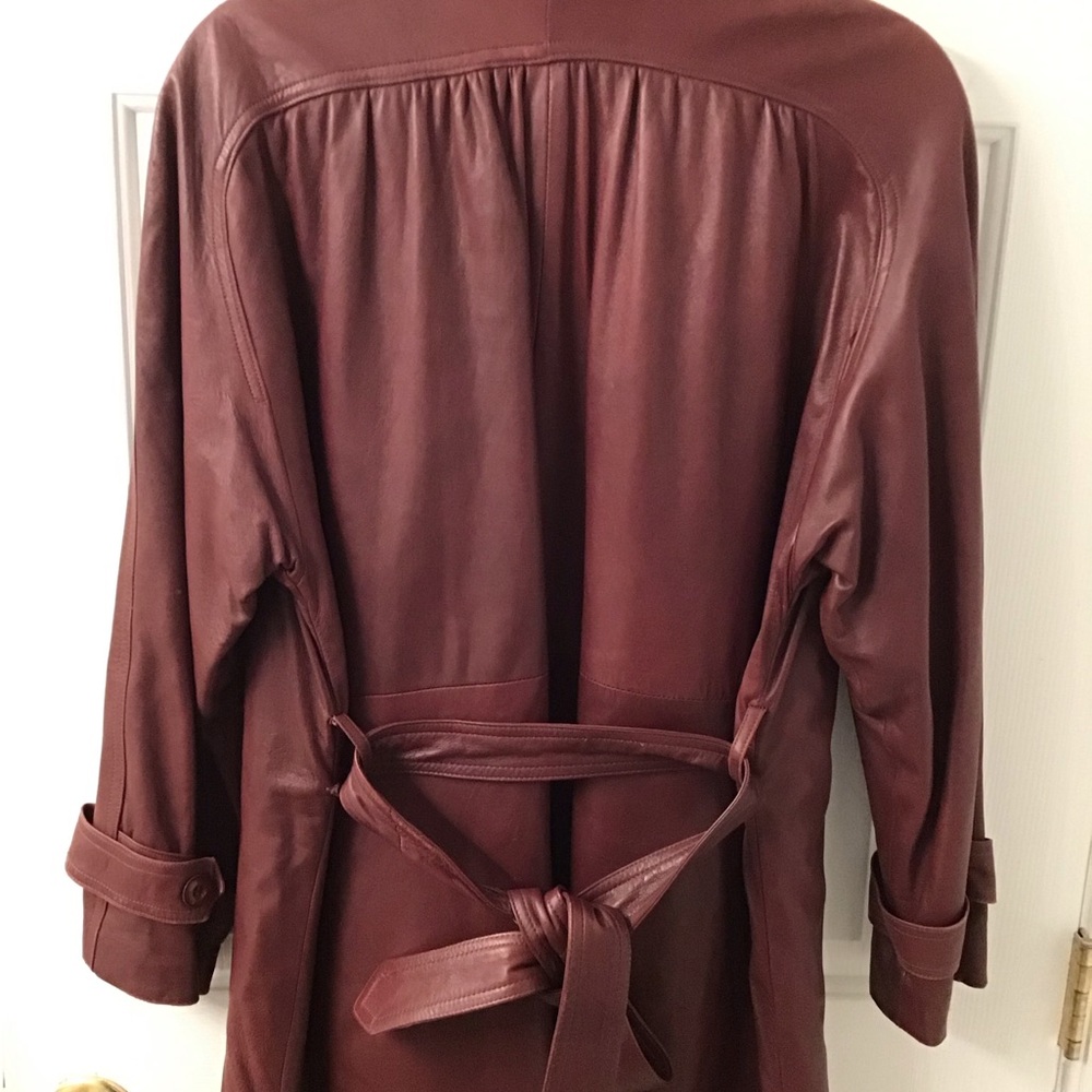 Fendi Vintage Burgundy Leather Coat - Picture 3 of 7
